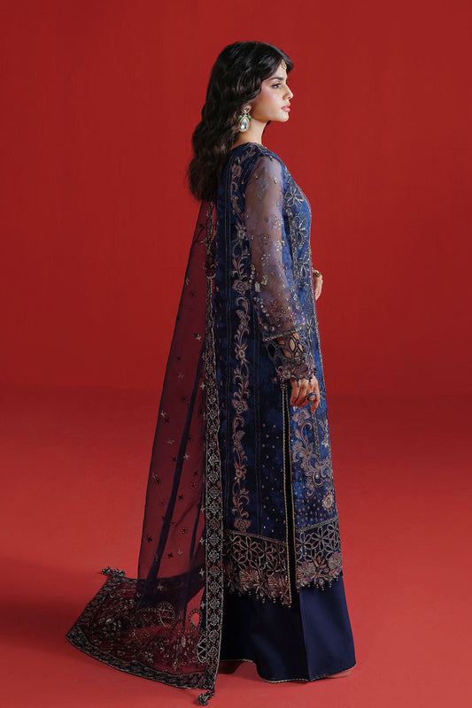 Blue & Magenta Organza 3-Piece Suit | Ramsha E-305 – View 2