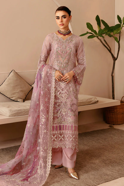 Pink Organza Gown Suit | Ramsha E-206 – View 3