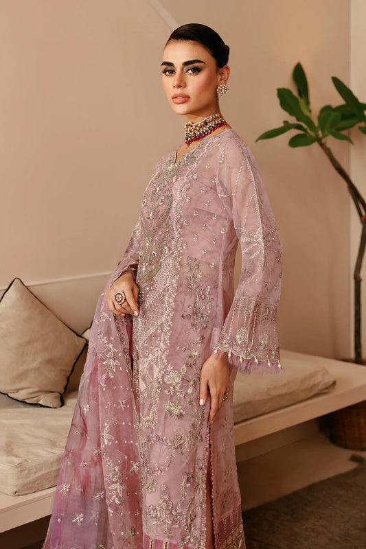 Pink Organza Gown Suit | Ramsha E-206 – View 1